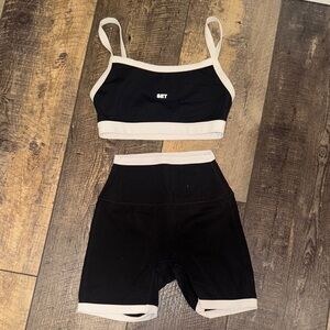 SET Active Black and White Athletic Shorts